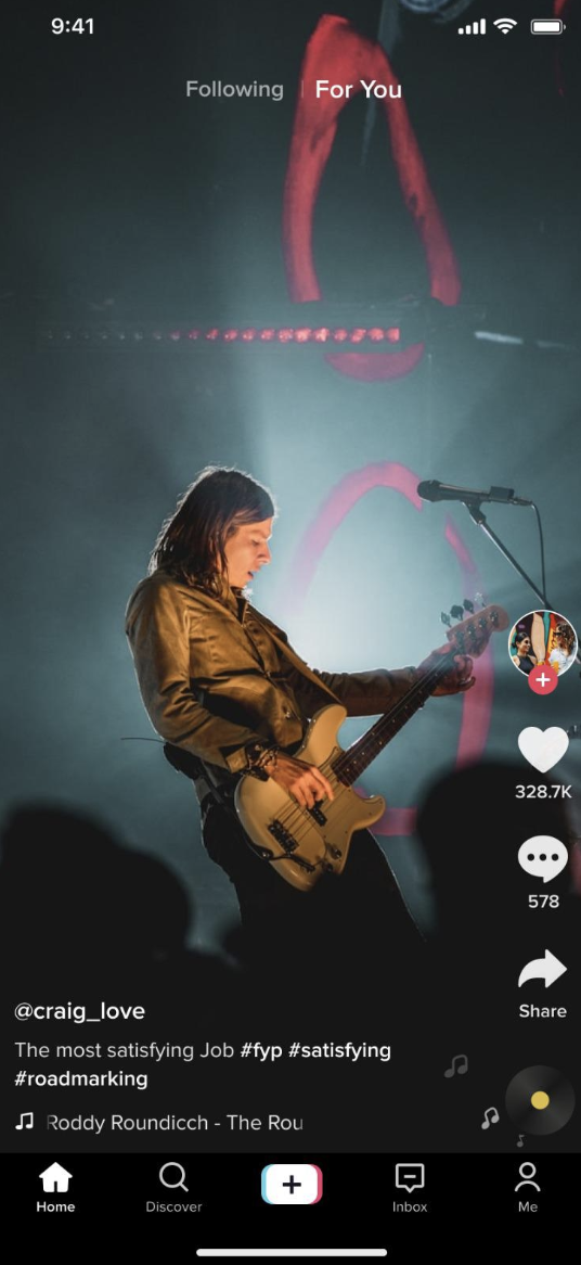 Screen 1: TikTok For You feed with full-screen video