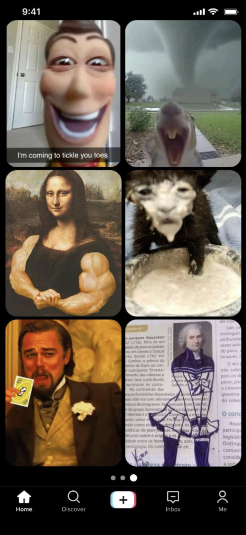 Screen 4: Grid of reply video thumbnails